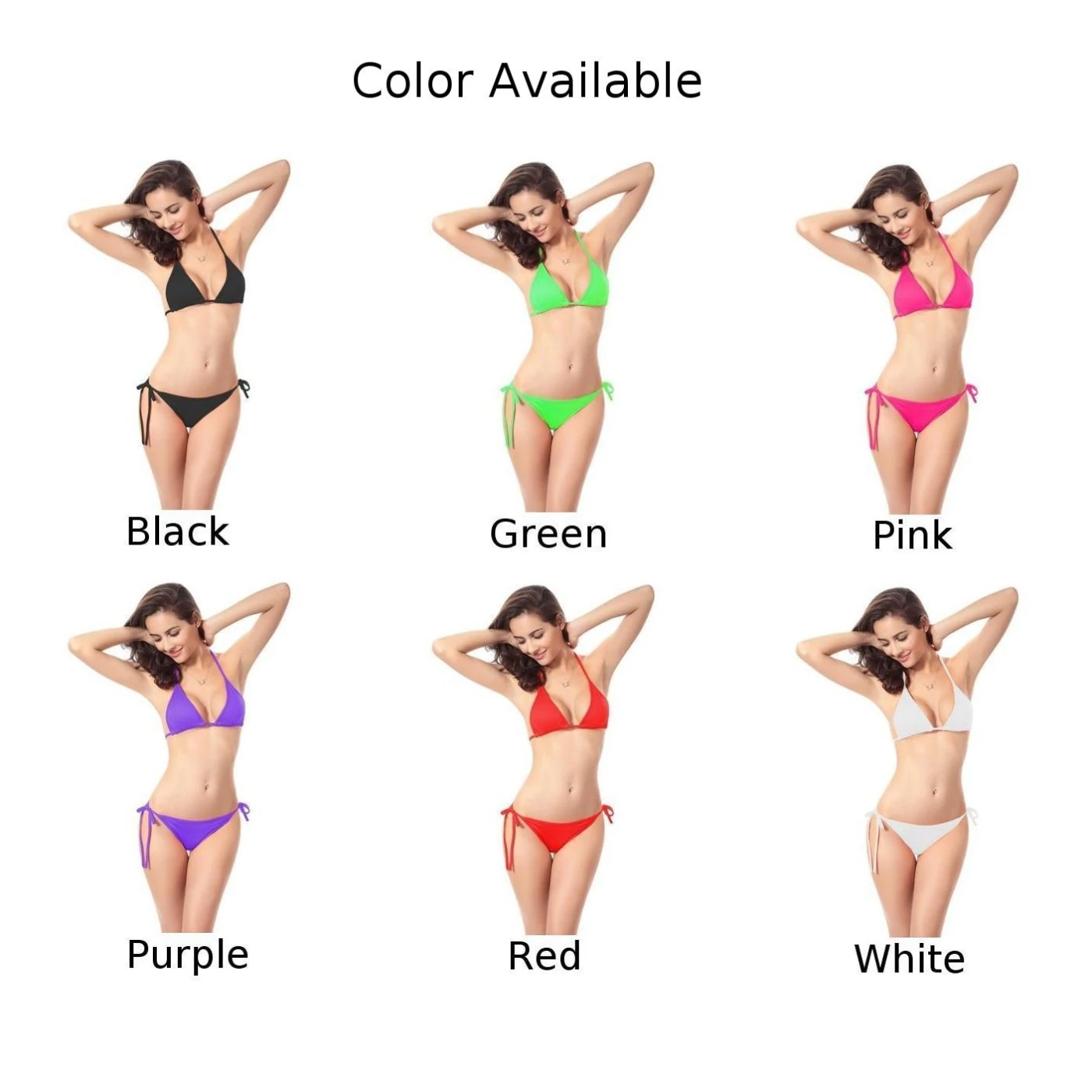 

Solid Color Brazilian Bikini Set Bandage Push-Up Padded Swimwear Bathing Sexy Bikini 2021 New Solid Swimsuit Women Swimwear