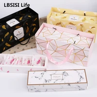 lbsisi life 10pcs protable paper box wedding party event supplies gift packaging biscuit cookies christmas celebrate