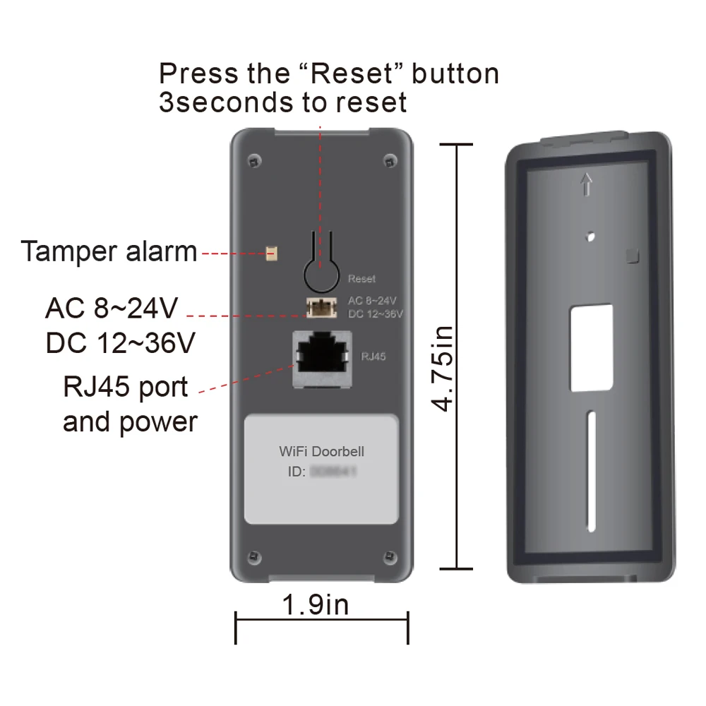 2MP 1080P Yoosee Беспроводной Wi Fi дверной звонок с поддержкой POE Видео телефон|Дверной