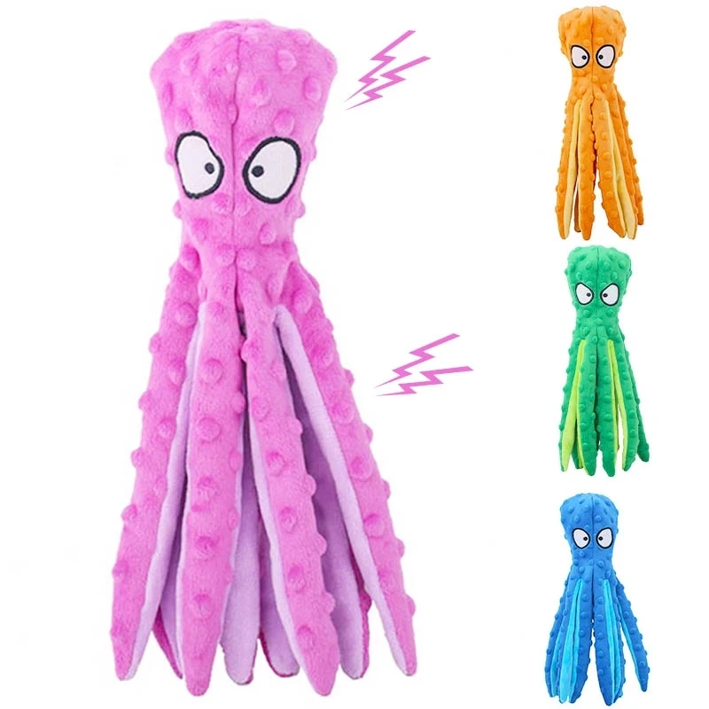 

Dog Toys Outdoor Play Interactive Squeaky Dogs Toy Sounder Sounding 8 Legs Octopus Soft Stuffed Plush Paper Chew Tooth toy