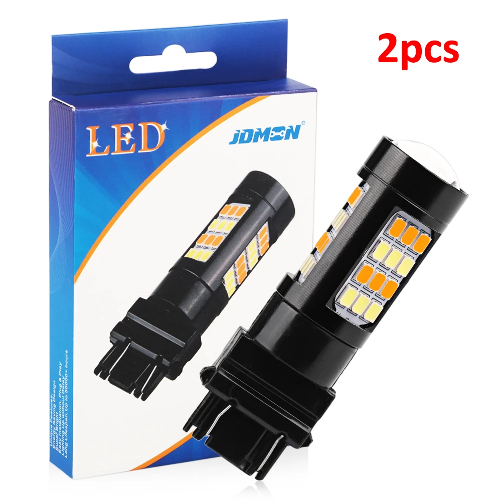 2шт 12В светодиодный тормозной светильник T25 3157 7443 2835 42 SMD супер яркий двойной цвет