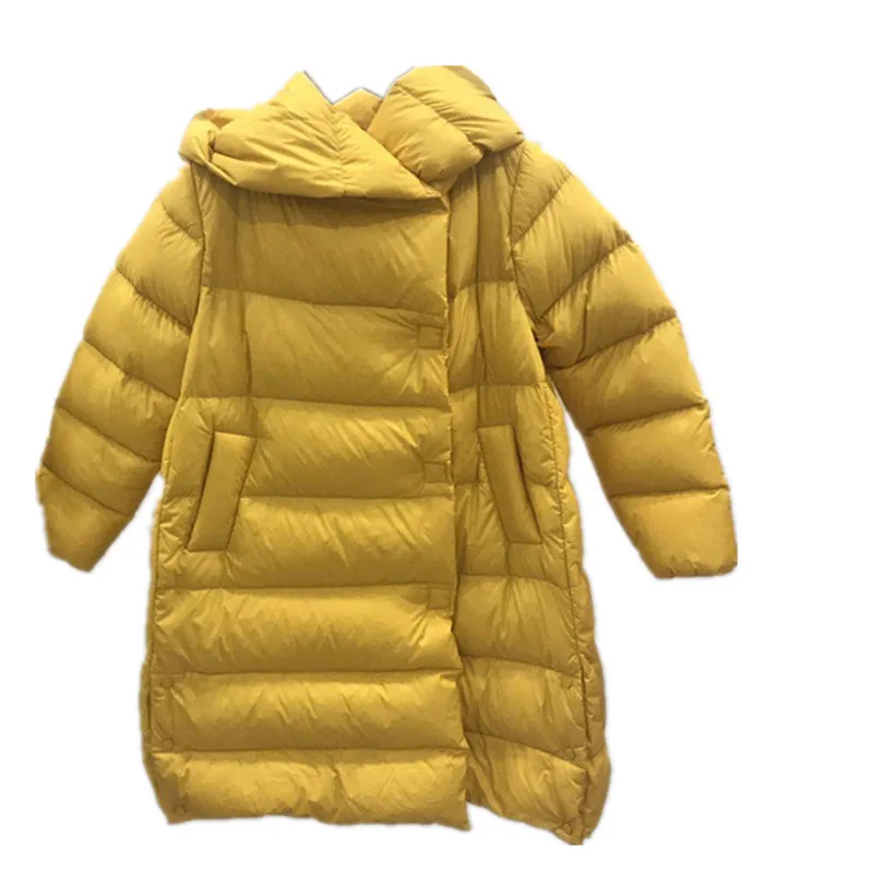 

Winter New Children's Clothing Down Jacket Cap Boys and Girls Baby White Duck Velvet Thickened Medium and Long Knee Jacket