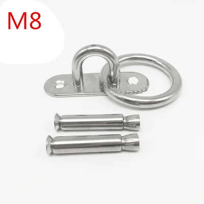 M8-1 Contains screws 6 шт. Овальный u-образный крюк из нержавеющей стали для автомобиля, подъемный крюк, потолочные вентиляторы/мешки с песком/гамаки/диван для отдыха, фиксированный крюк - Цвет: M8-1 Contains screws