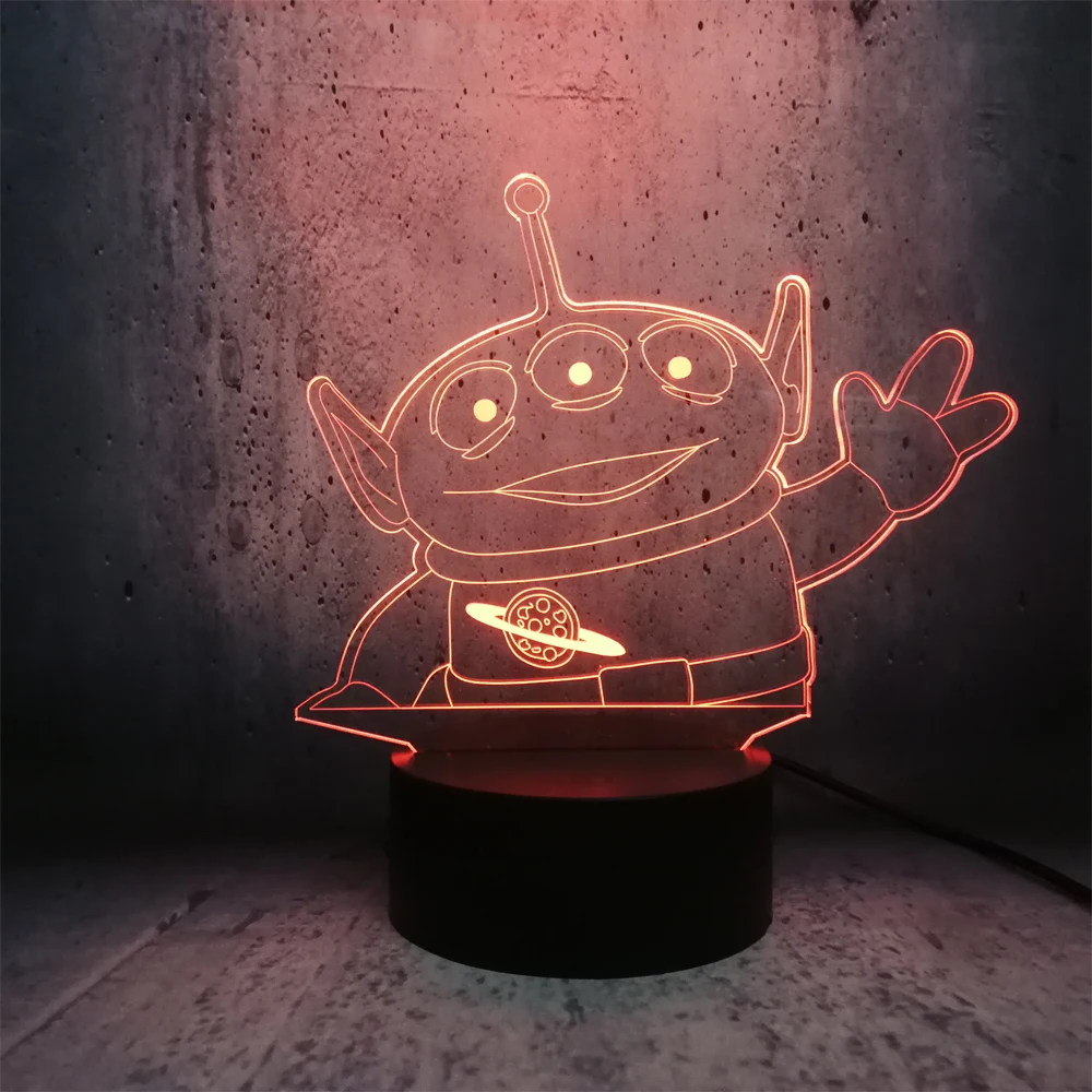 Ночной светильник История игрушек три глаза Aliens Say Hi светодиодный 3D декор для