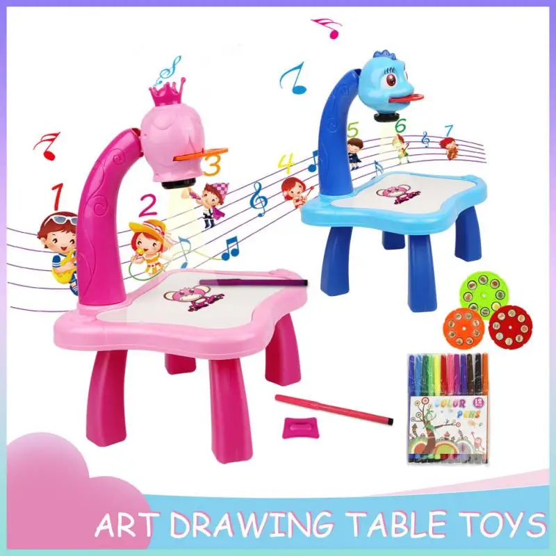 

Children Led Projector Art Drawing Table Toys Children Painting Board Desk Arts And Crafts Projection Educational Kids Toys Gift