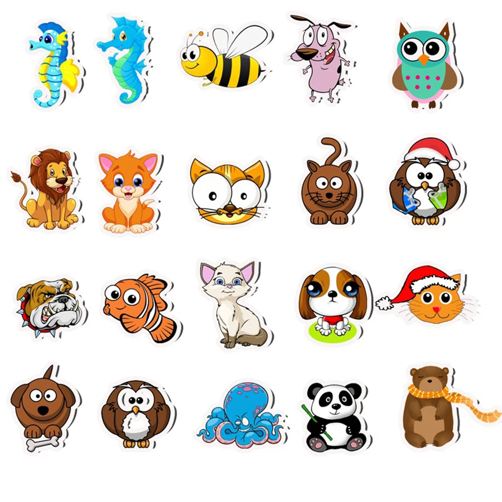 103050pcs cartoon animals stickers laptop guitar luggage fridge phone bike waterproof graffiti sticker decal kid classic toys free global shipping
