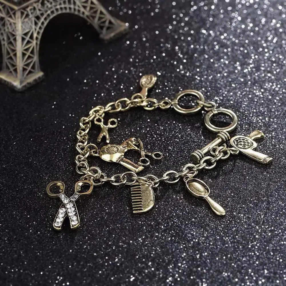 Модный женский браслет расческа для ножниц парикмахерский стилист стразы с