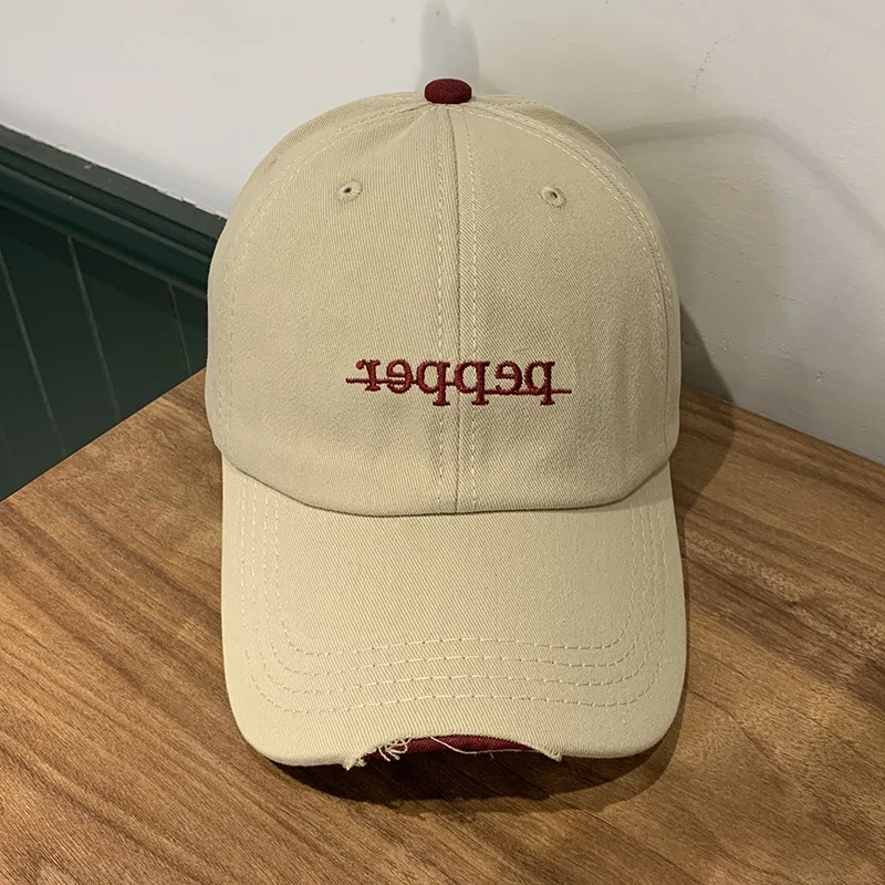 

Spring and summer new letter baseball cap women's edging embroidery show face small cap lovers sun hat fashion men
