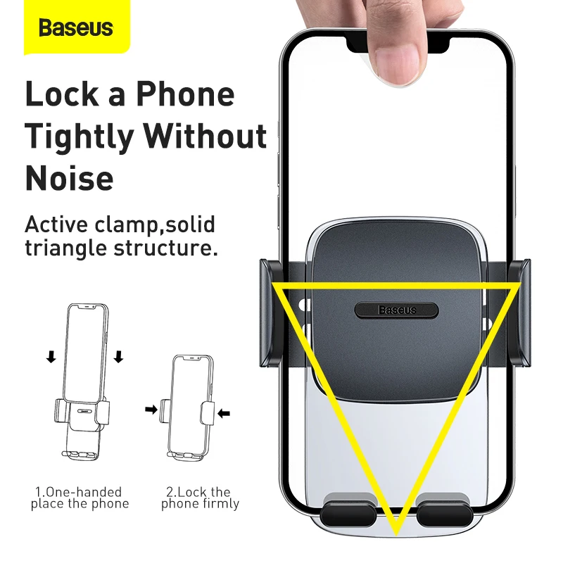 baseus car phone holder car air vent outlet mount clamp for 4 6 6 7 inch mobile phone support car accessories for iphone samsung free global shipping