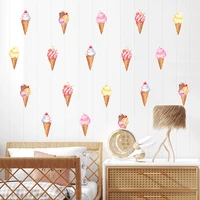 cartoon ice cream cone watercolor nursery wall decals removable girl wall stickers for kids room modern interior home decoration