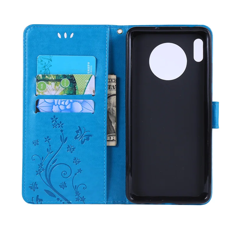 

For Huawei Mate 30 20 Lite Butterfly Embossing Leather Case Card Pocket Case For Huawei Mate 20 Pro Flip Cover