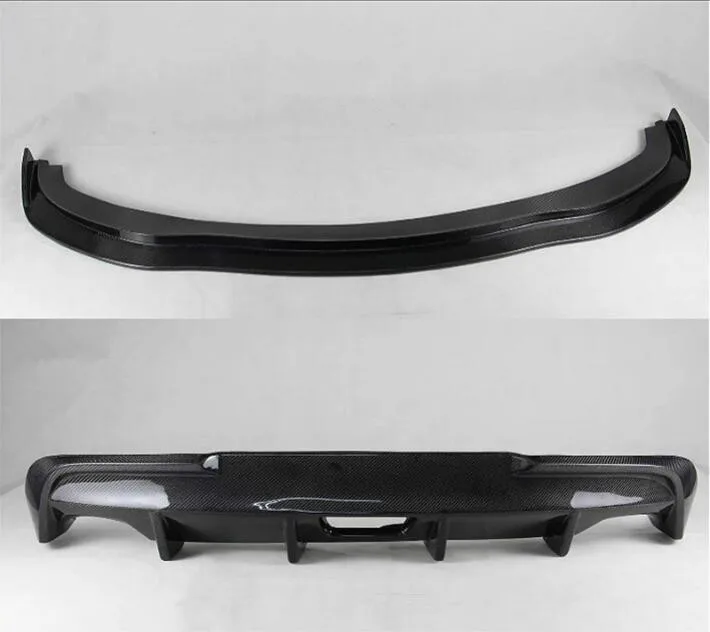Углеродного волокна автомобиль передний диффузор губа на задний бампер чехол