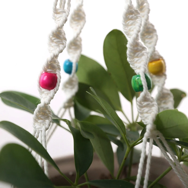 

100% Handmade Hemp Rope Woven Basket Plant Hanger Plant Holder Flower Pot Hanger For Wall Decoration Countyard Garden