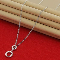 new arrival 925 silver necklace fashion o round circle chain necklaces for women female trendy jewelry