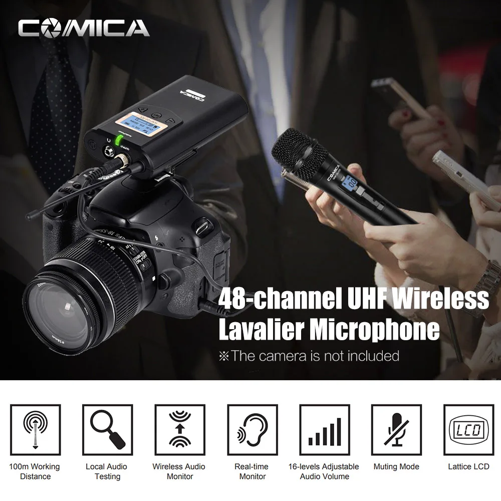 

COMICA CVM-WM100H 48-Channel UHF Wireless Handheld Microphone System for DSLR Camera Camcorder
