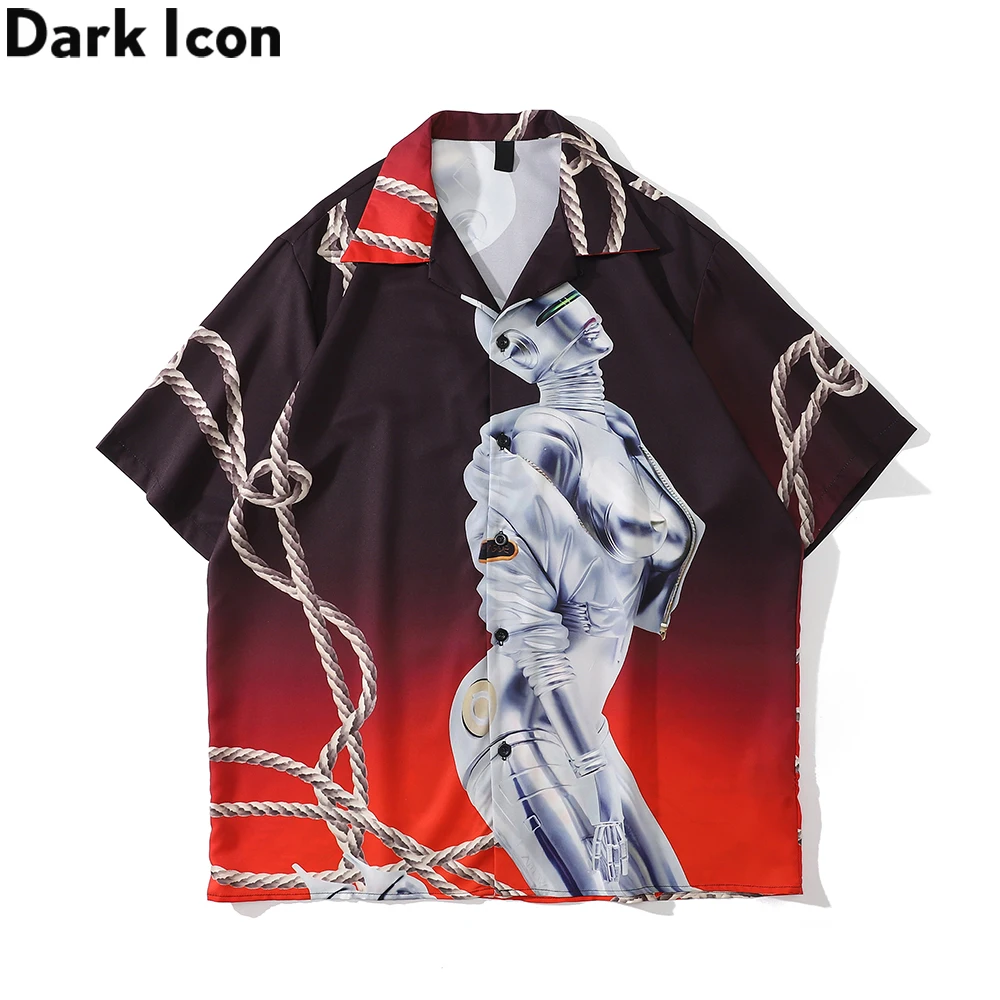 Рубашка-поло Dark Icon Мужская винтажная уличная одежда лето |