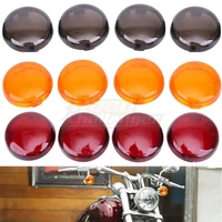 2pcs4pcs led turn signal light indicator smoke red yellow lens cover for harley sportster 883 1200 glide dyna fatboy road king