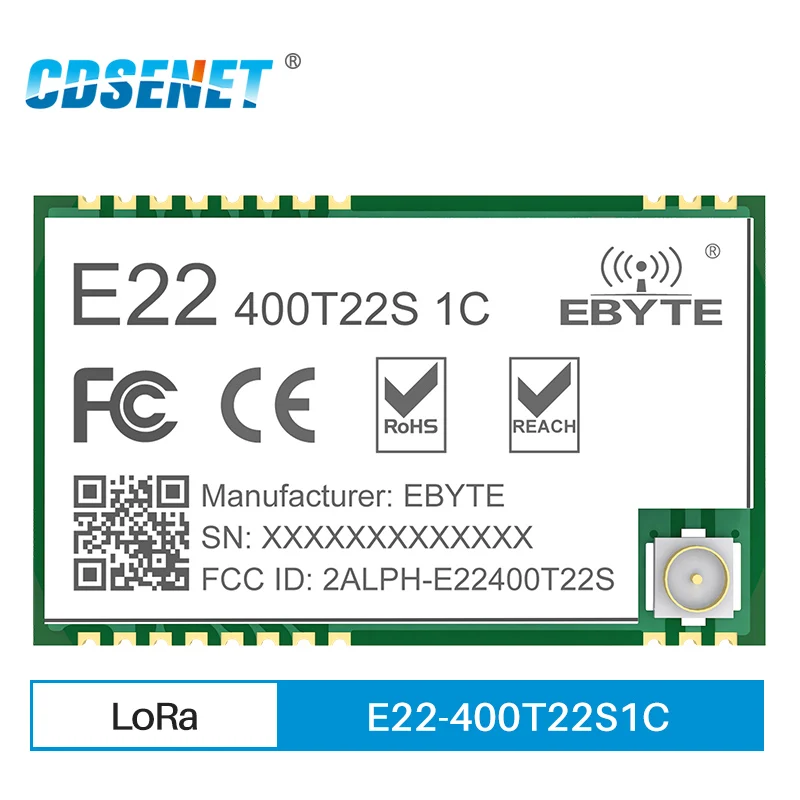 

SX1262 433MHz LoRa RF Module 22dBm 5.5km E22-400T22S1C CDSENET UART Wireless Transmitter Receiver Network Transceiver 3.3V 5V