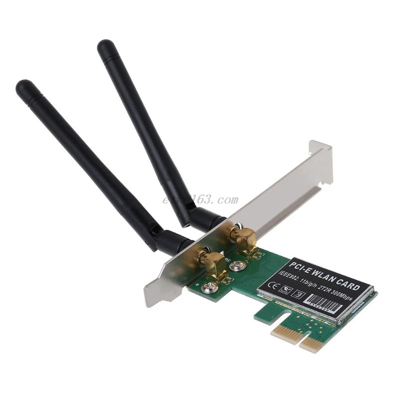 

Беспроводная сетевая карта PCI-E 300 Мбит/с, PCI Express WIFI WLAN адаптер с антеннами для ПК, компьютерные аксессуары