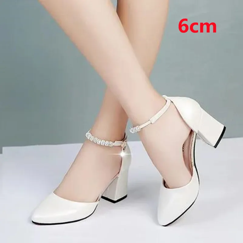 

Cresfimix Women Cute Sweet Black Pu Leather Buckle Strap Square Heel Pumps Lady Fashion Beige Shoes Sapatos Femininas C9190