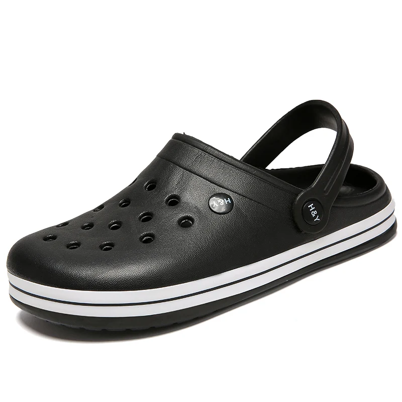 

2021 Boy Sandals Crocks Summer Hole Shoes Crok Rubber Clogs Men's EVA Garden Shoes Black Beach Flat Men Sandals Slippers