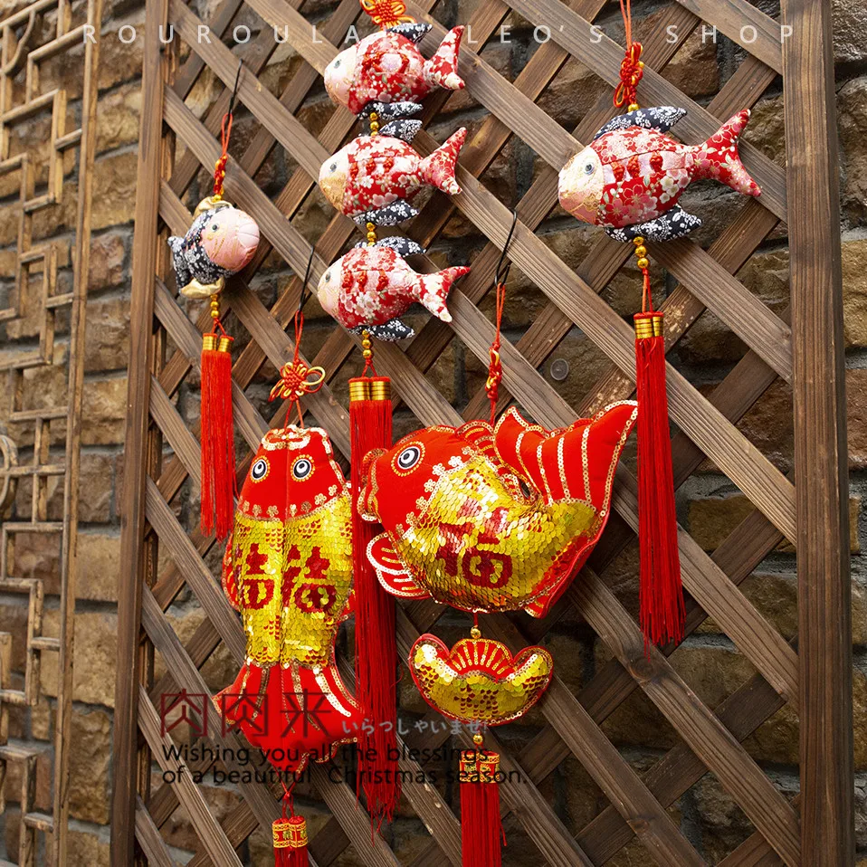 Искусственная благоприятная рыба орнаменты вышитая ткань кебаб юбилейное