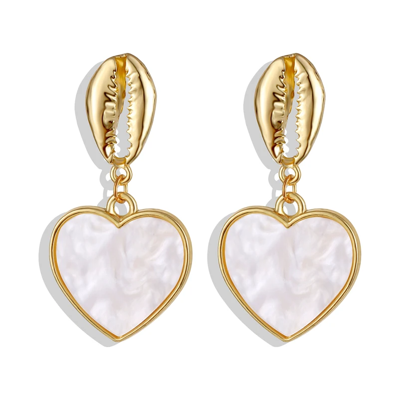 Модные Винтажные акриловые серьги-гвоздики в виде ракушек висячие серьги для