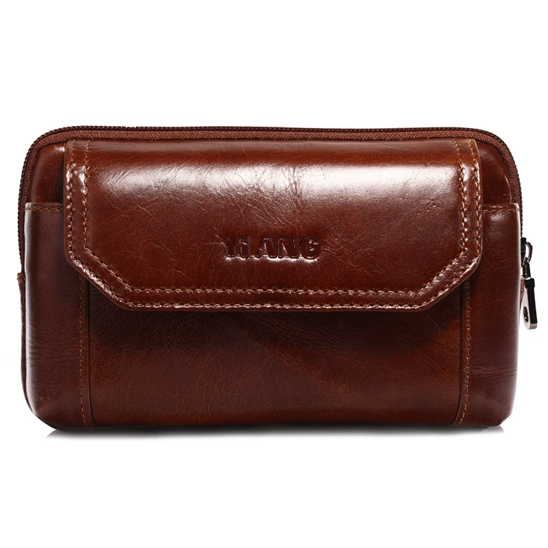 Поясная Сумка мужская из натуральной кожи винтажная дизайнерская сумочка