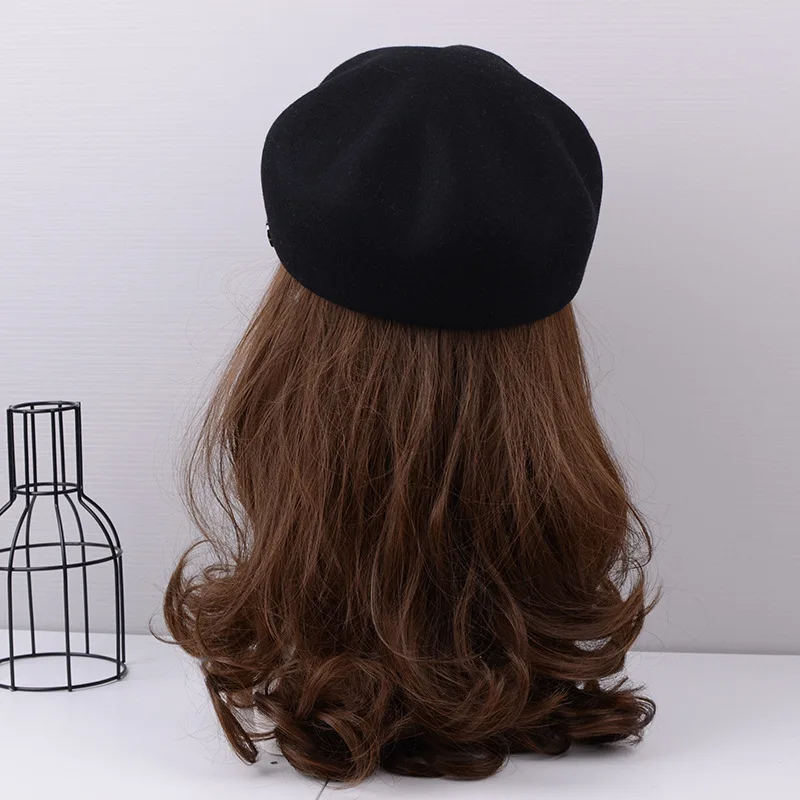 Женский шерстяной берет с поясом восьмиугольная шапка в Корейском стиле сезон