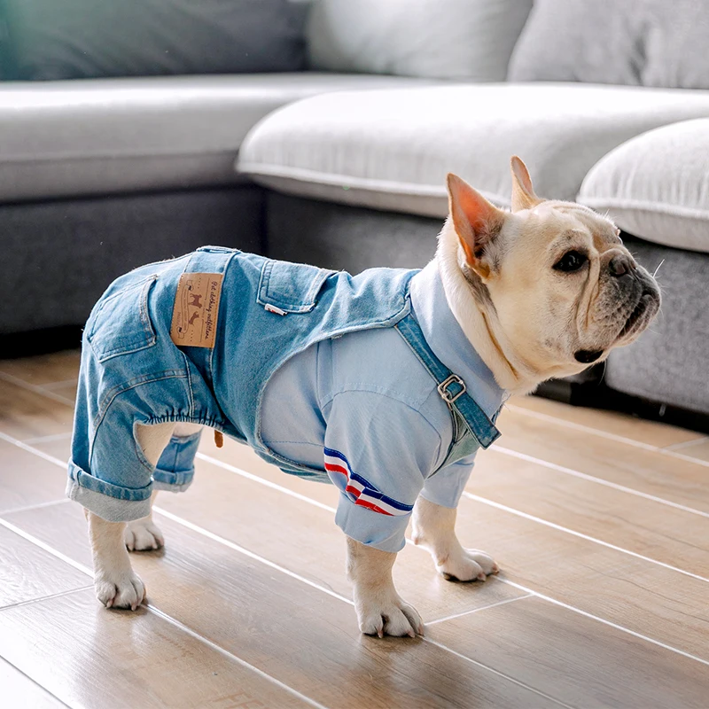 

French Bulldog Clothes for Dog Clothes Denim Dog Jumpsuit Pet Clothing for Dogs Pets Clothing Winter Pet Coat Jacket Ropa Perro