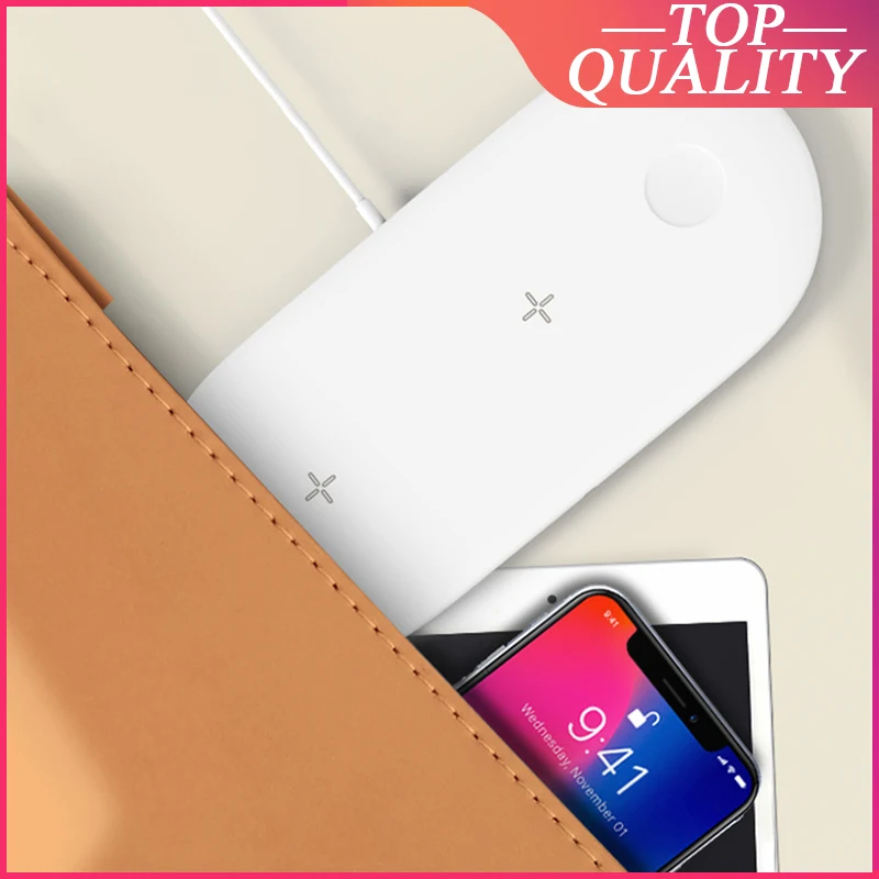Быстрая Беспроводная зарядка Musubo Qi для Apple iWatch Series 5 4 Watch 3 2 Chargeur AirPods iPhone 11 Pro Max Xs XR