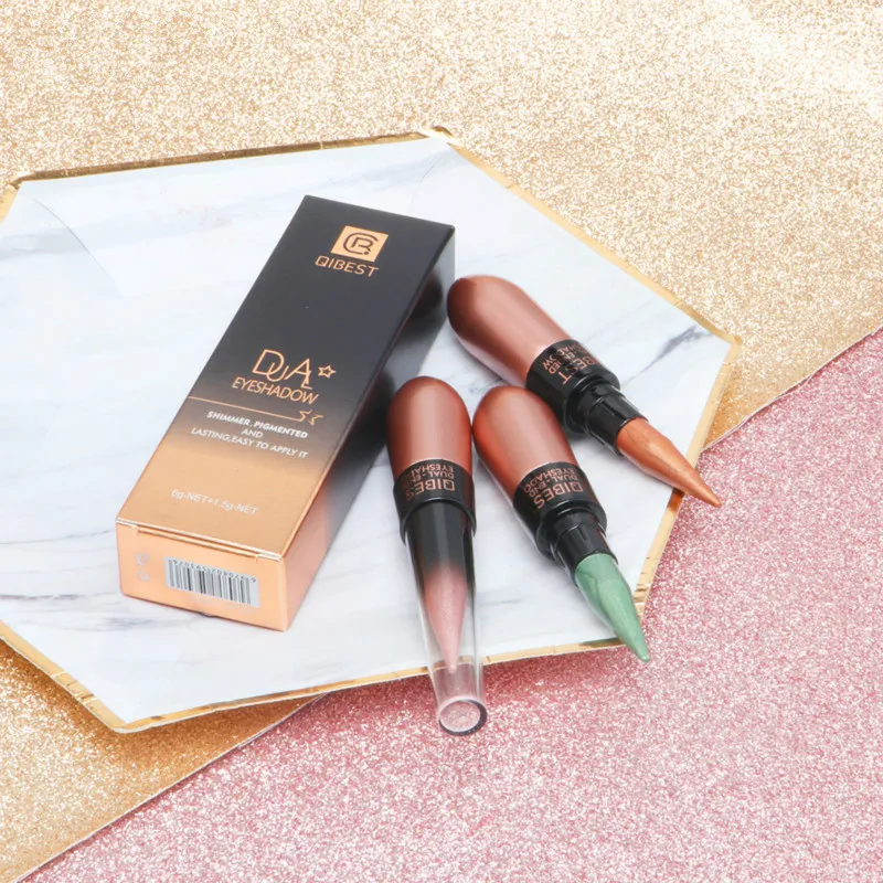 15 цветов Тени для век Женские Pro Многоцветный двойной конец металлик блестящие