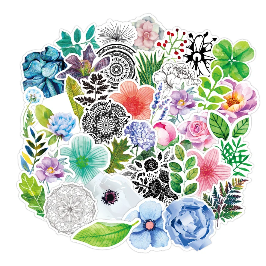 

10/30/50PCS Cute Girl Plant Pink Flower Graffiti Sticker Waterproof Luggage Laptop Skateboard Sticker Decoration Wholesale