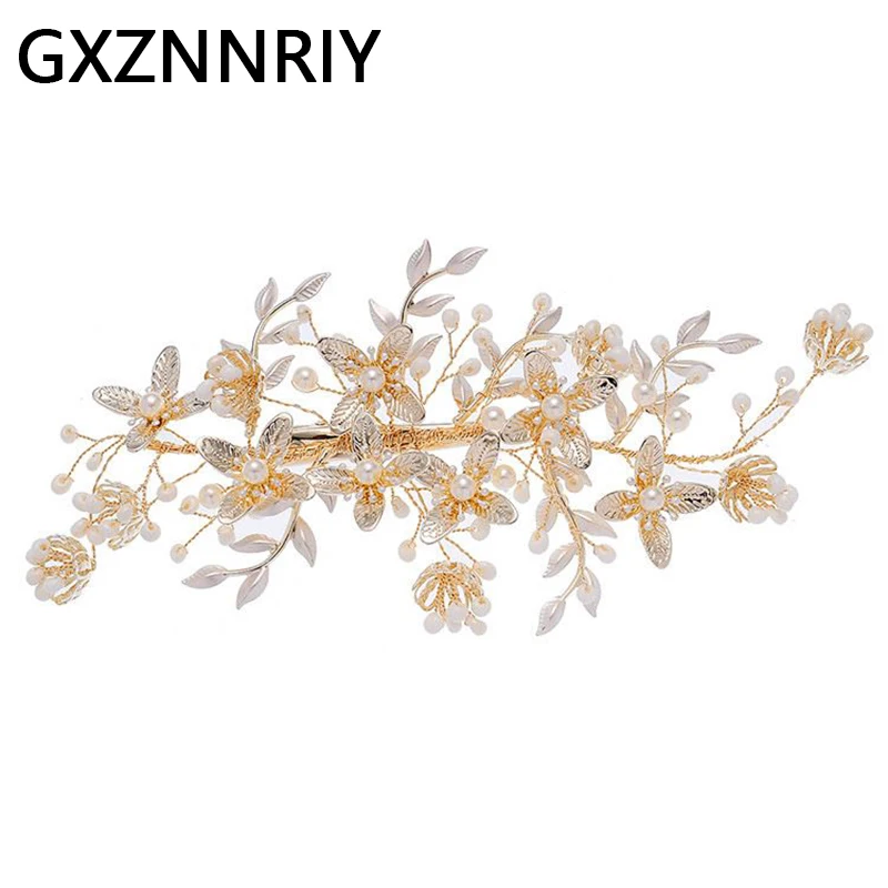 

Pearl Flower Hair Clips for Women Accessories Bridal Wedding Hair Jewelry Gold Color Party Bride Headpiece Bridesmaid Gift