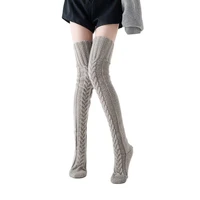 women solid color knit winter leg warmers socks womens stockings socks stocking medias foot warming cover lolita knee socks b