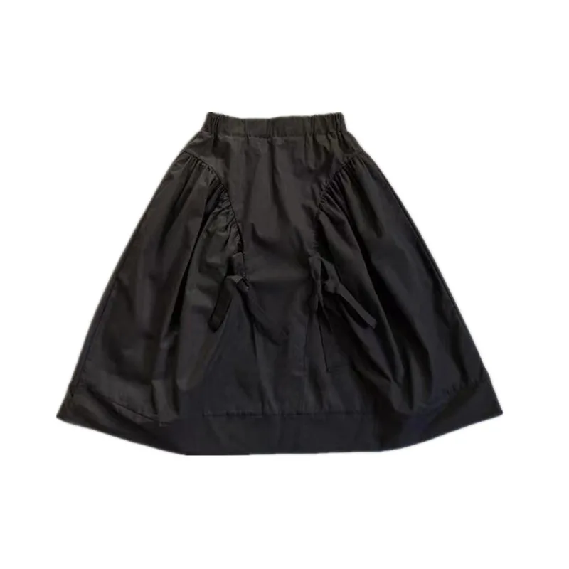 

Детские юбки, юбка миди с бантом для девочек, новинка 2022, летние эластичные юбки для подростков, хлопковые модные юбки с рюшами, одежда для ма...