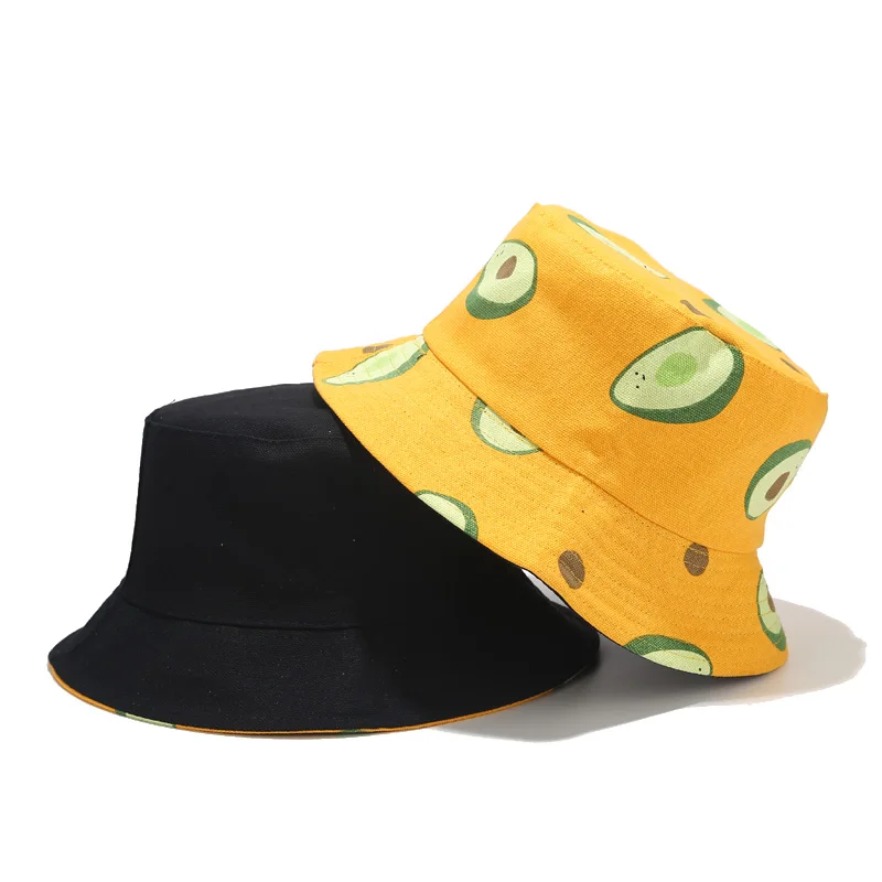 Панама двусторонняя с принтом авокадо модная Брезентовая шляпа от солнца для