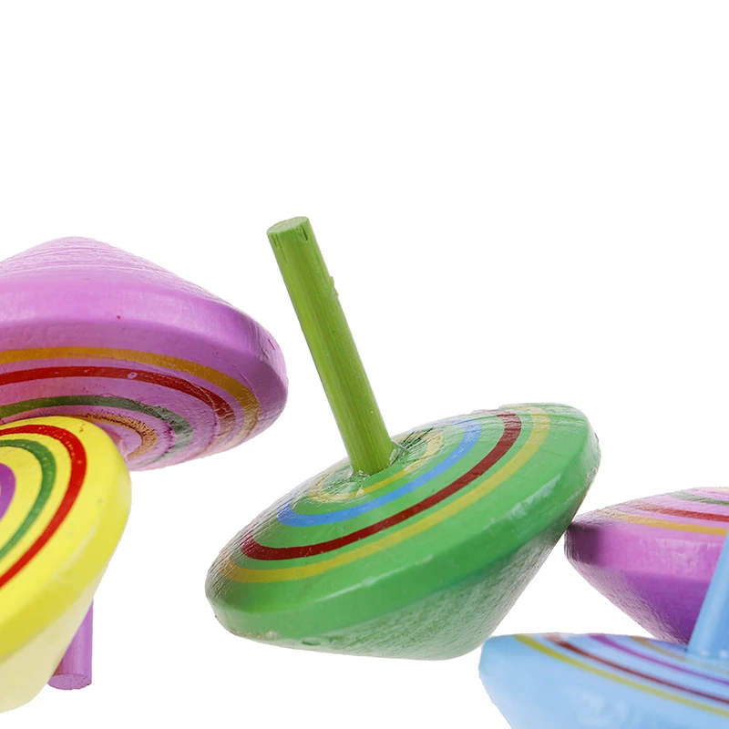 

Spinning Top Toys Kids Birthday Gifts Random Color New Kids Wood Gyro Toys Children Adult Relief Stress Desktop
