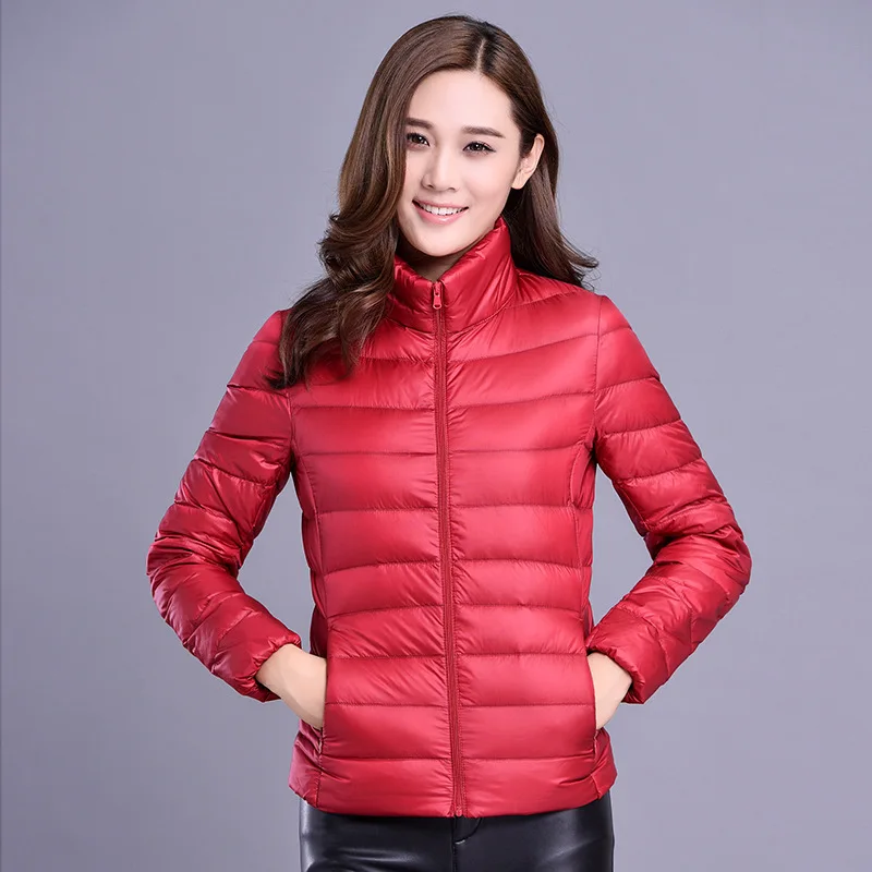 Женское зимнее пальто новинка 2021 пуховик на утином пуху Сверхлегкий портативный