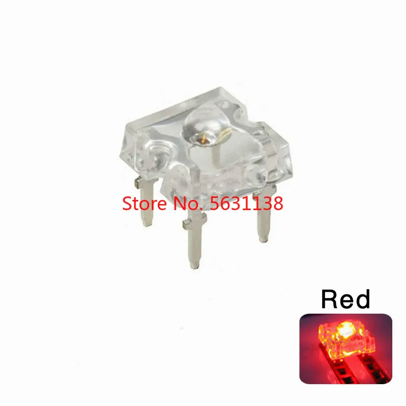 

100pcs F3 3mm Piranha Red LED Super Flux 20mA Emitting Diode Transparent Ultra Bright Round Head Water Clear Lamp Light Beads