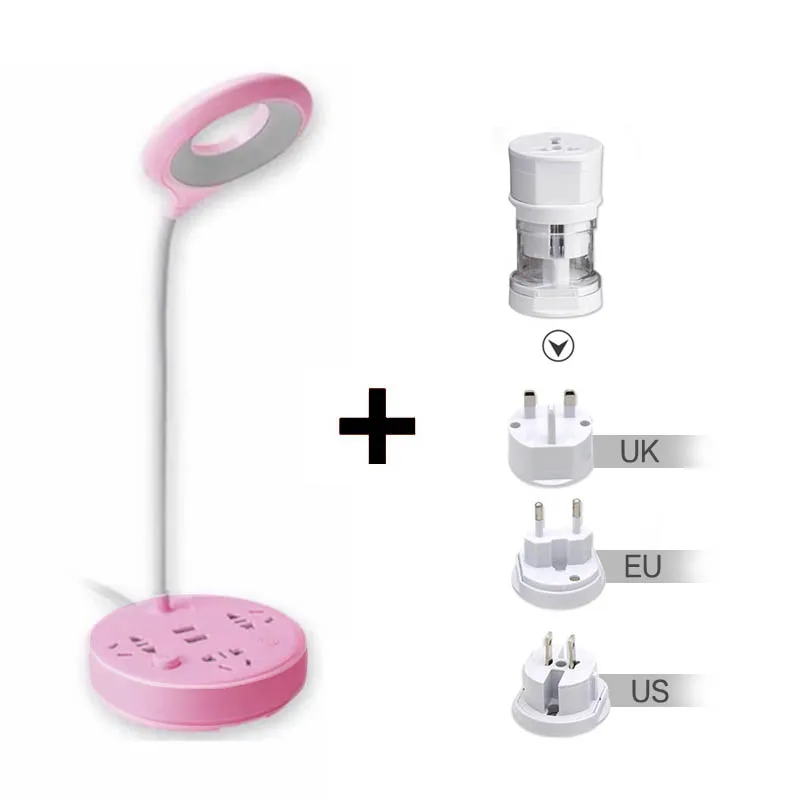 Pink color no fan 220 В, 3 Вт, светодиодный светильник с розеткой, ЕС, Великобритания, вилка, светодиодный светильник, 5 В, USB, светодиодный светильник с зажимом, лампада, Светодиодный точечный светильник, настольная лампа, домашний декор, светильник - Emitting Color: Pink color no fan