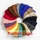 Оптовая продажа, вязаная шапка унисекс, Шапка-бини, теплая Осенняя мужская Шерстяная Вязаная Шапка-бини с манжетами, шапка для мужчин и женщин, вязаная шапка с логотипом на заказ