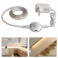 wireless pir motion sensor led strip lights 12v waterproof auto onoff closet kitchen cabinet led light lamp tape 5m adapter