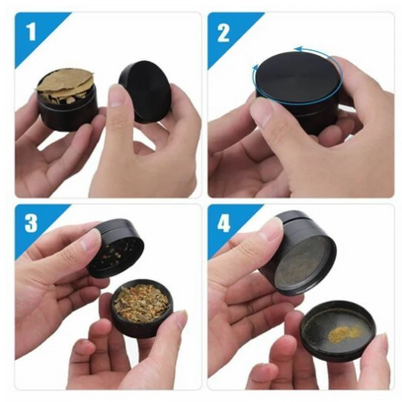 Ручная мельница из цинкового сплава 4 слоя 40 мм измельчитель табака/трав/специй |