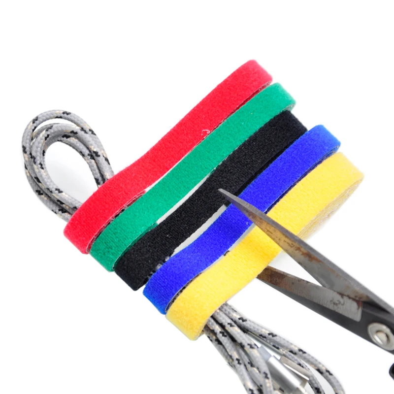 

10/15/20mm*5M Reusable Adhesive Fastener Tape Strong Hook and Loop Magic Fasteners Back To Back Cable Ties Curtain FastenerTape
