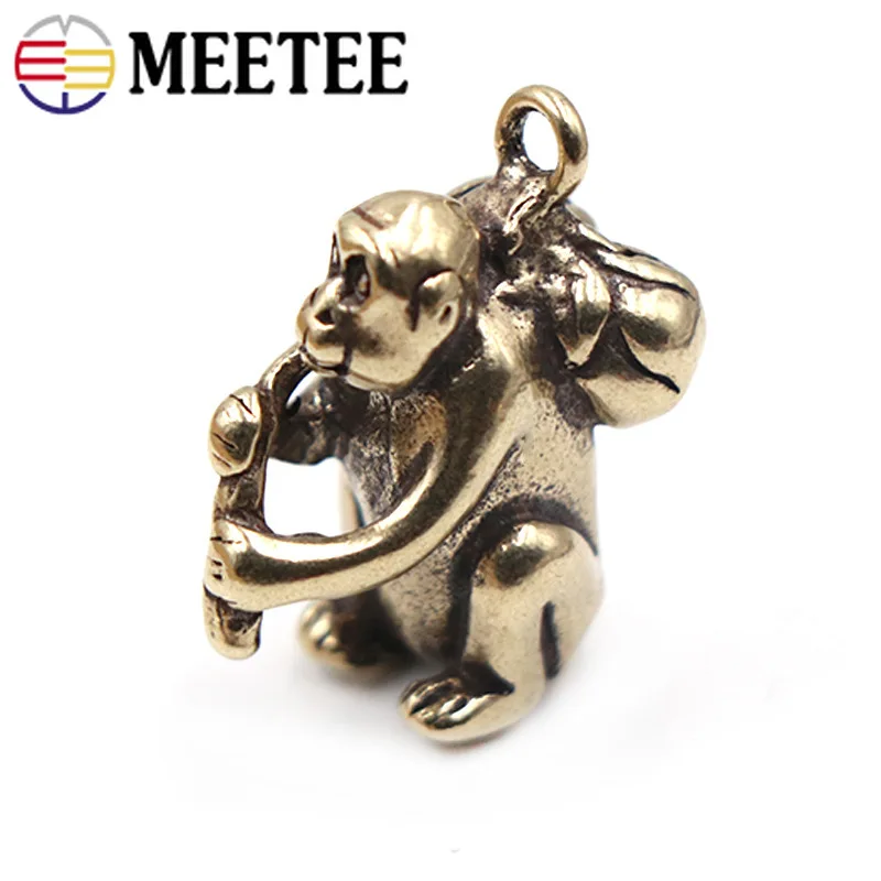 Meetee 1 шт./2 шт. Чистая медь обезьяна кулон крючок латунный брелок пряжки DIY Ручное
