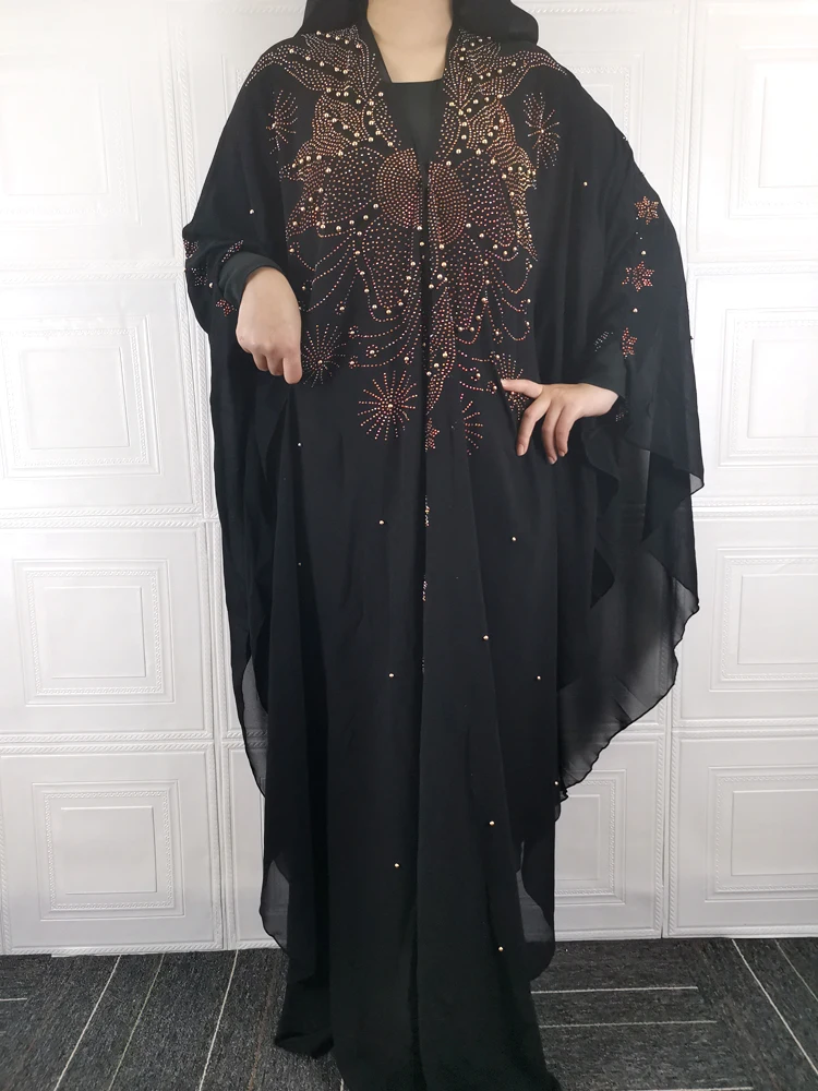 Luxury African Dresses for Women 2022 New Clothing Dashiki Diamond Abaya Dubai Robe Evening Long Muslim Dress Hood Cape | Тематическая