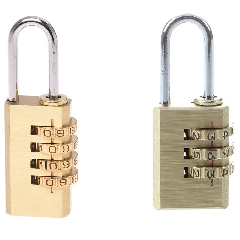 3 D латунь сбрасываемый Комбинации замок рюкзак Чемодан кодовый & 4 цифры по ценам