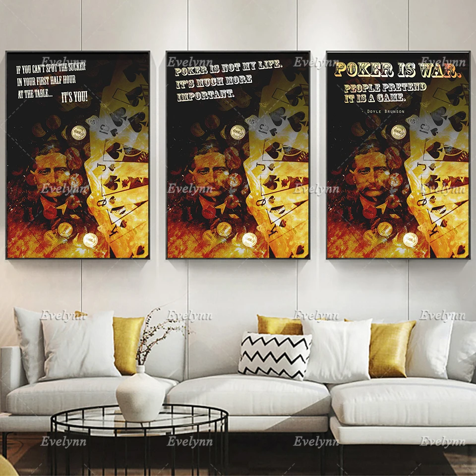 

Poker Poster- Life Is Not Always A Matter Of Holding Good Cards - Quote Motivation No-Limit Home Decor Prints Wall Art Canvas
