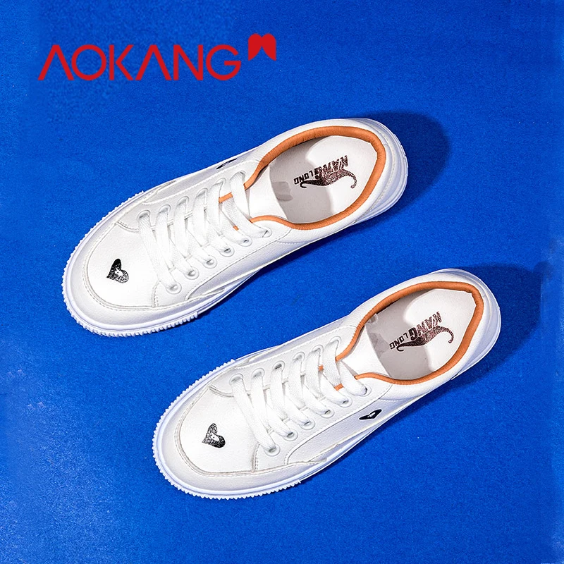 AOKANG kanglong/модные кроссовки женская обувь Новинка Вулканизированная на платформе